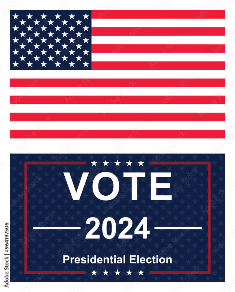 USA 2024 Presidential Election background with American flag colors design. Election event banner, card, poster, template, voting communication, background. Vote day, November 5. Vector illustration. USA 2024 Presidential Election background with American flag colors design. Election event banner, card, poster, template, voting communication, background. Vote day, November 5. Vector illustration.
