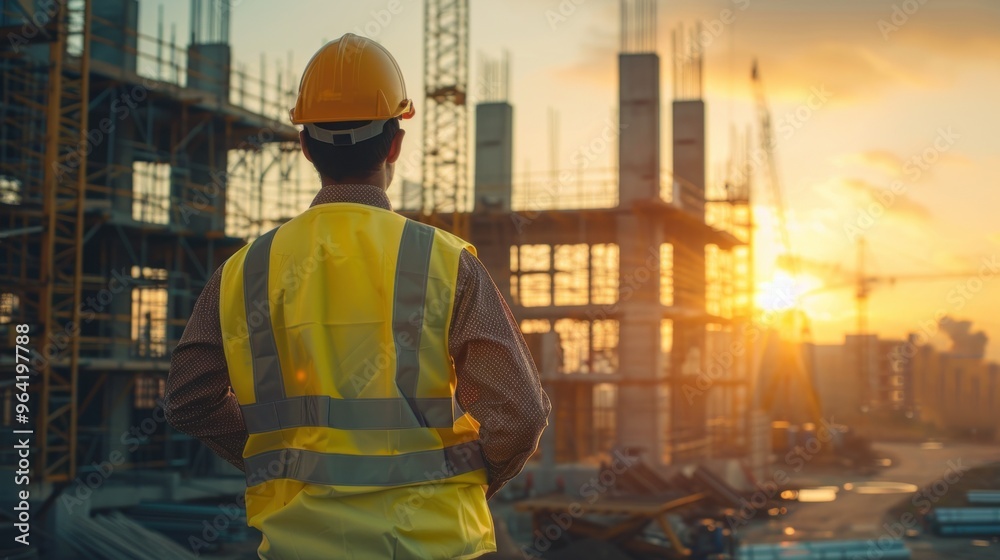 The engineer stands prominently, symbolizing the central role of engineering in the project success. The engineer stands prominently, symbolizing the central role of engineering in the project success.