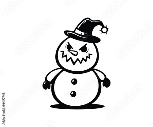 Scary Snowman vector