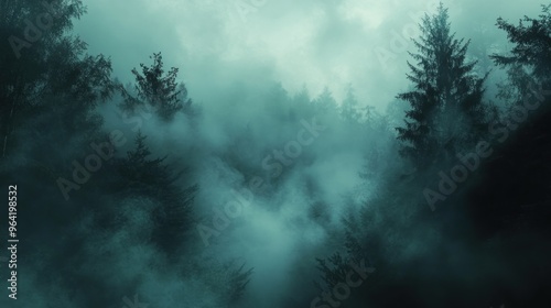 Enigmatic Forest shrouded in Mist