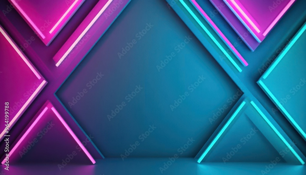 Abstract geometric light patterns, cool blue and purple tones, modern and stylish stage design