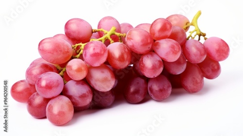 Ripe red wet grape with drops isolated on white background. Neural network ai generated art