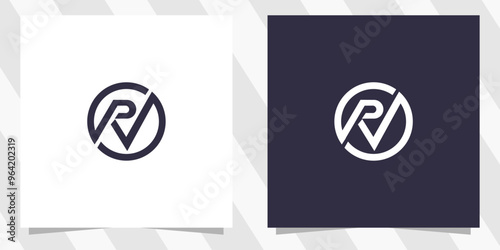 letter pv vp logo design vector