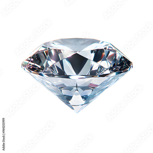 Shiny diamond gem isolated on transparent background. Brilliant 