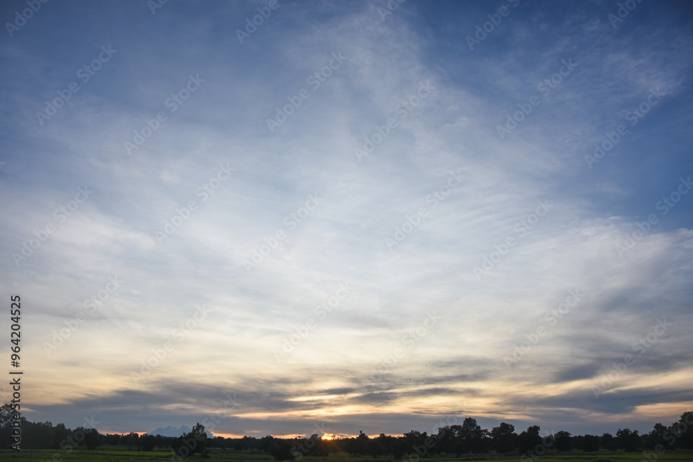 Orange sky with clouds at sunset Orange sky with clouds at sunset