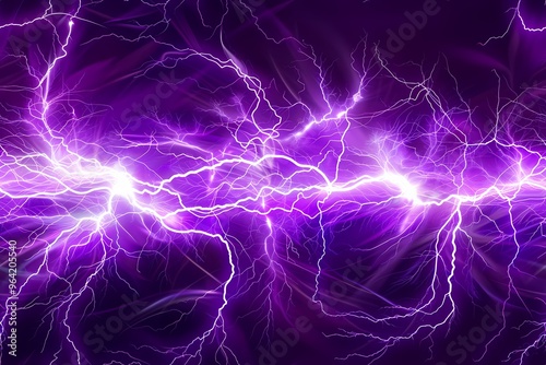 Electric Lightning Bolts on Purple Background