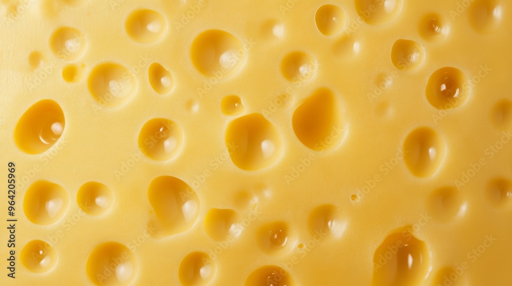 A Close Up View of Delicious Swiss Cheese Displaying Its Distinctive Holes and Creamy Texture A Close Up View of Delicious Swiss Cheese Displaying Its Distinctive Holes and Creamy Texture
