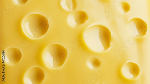 A Close Up View of Delicious Swiss Cheese Displaying Its Distinctive Holes and Creamy Texture