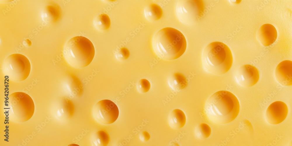 A Close Up View of Delicious Swiss Cheese Displaying Its Distinctive Holes and Creamy Texture A Close Up View of Delicious Swiss Cheese Displaying Its Distinctive Holes and Creamy Texture