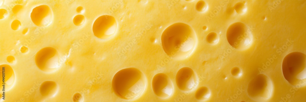 A Close Up View of Delicious Swiss Cheese Displaying Its Distinctive Holes and Creamy Texture A Close Up View of Delicious Swiss Cheese Displaying Its Distinctive Holes and Creamy Texture