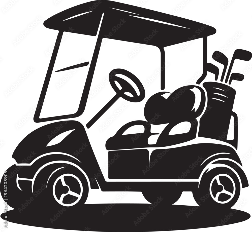 simple Golfcart silhouette design vector style simple Golfcart silhouette design vector style