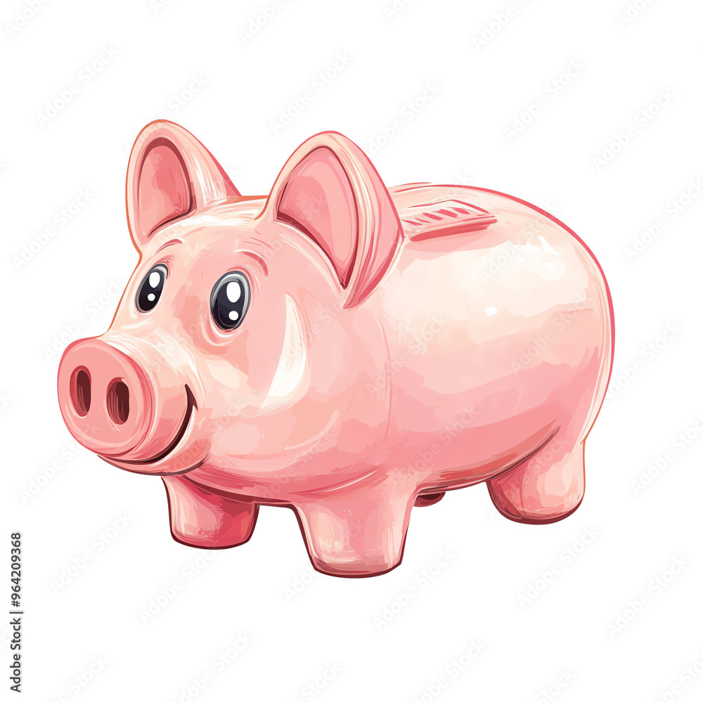 A cute pink piggy bank for saving money
