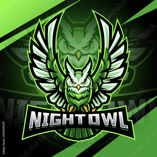 Night owl sport mascot logo design