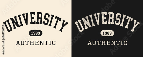 Retro college varsity font typography, Varsity vintage vector graphic, typography University Authentic slogan vector graphic print for fashion tee and t-shirt, sweatshirt, and hoodie. 