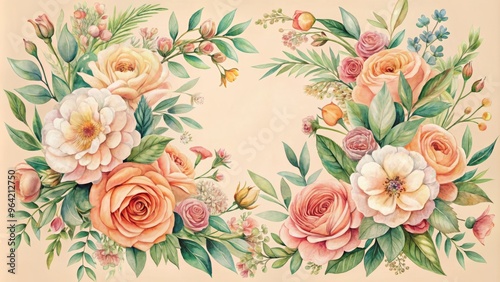 Wallpaper Mural bouquet of roses on white Torontodigital.ca