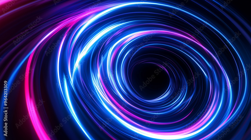 Abstract neon light tunnel with swirling blue and pink glowing lines creating a futuristic and dynamic visual effect Abstract neon light tunnel with swirling blue and pink glowing lines creating a futuristic and dynamic visual effect