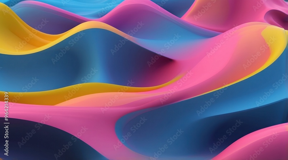 abstract background. flowing, wave like ribbons of color that blend seamlessly from pink, orange, and yellow to blue and purple against a dark backdrop abstract background. flowing, wave like ribbons of color that blend seamlessly from pink, orange, and yellow to blue and purple against a dark backdrop