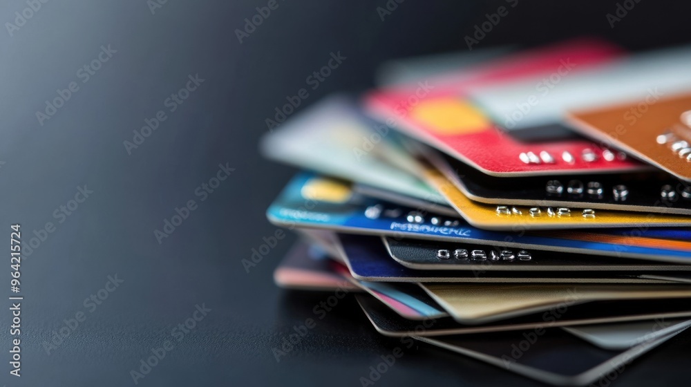 2. Stack of credit cards with high interest rates, symbolizing consumer debt 2. Stack of credit cards with high interest rates, symbolizing consumer debt
