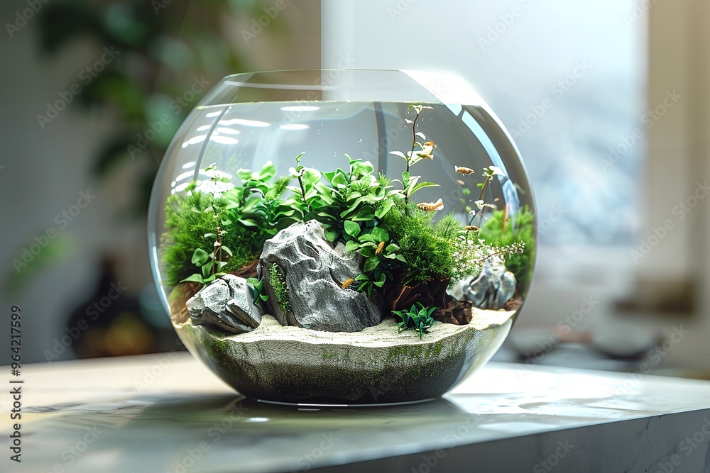 ai generative aquascape fish in a jar ai generative aquascape fish in a jar