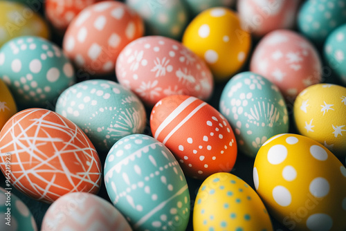 Colorful Background of Easter Egg Collection, Easter Celebration