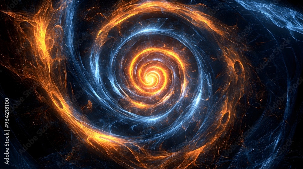 Mesmerizing Glowing Spiral Emanating Cosmic Energy and Radiance Mesmerizing Glowing Spiral Emanating Cosmic Energy and Radiance