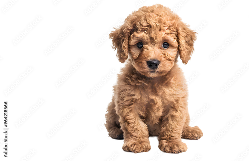 Cute little poodle sitting isolated on transparent background Cute little poodle sitting isolated on transparent background