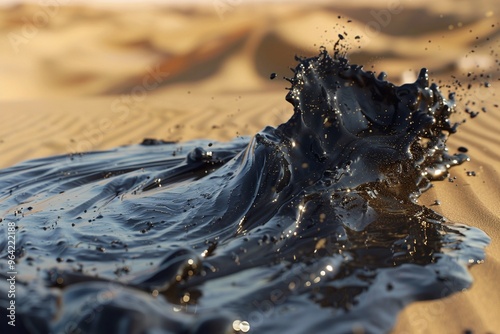 ai generative puddles of petroleum in the desert