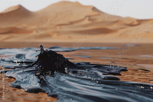 ai generative puddles of petroleum in the desert