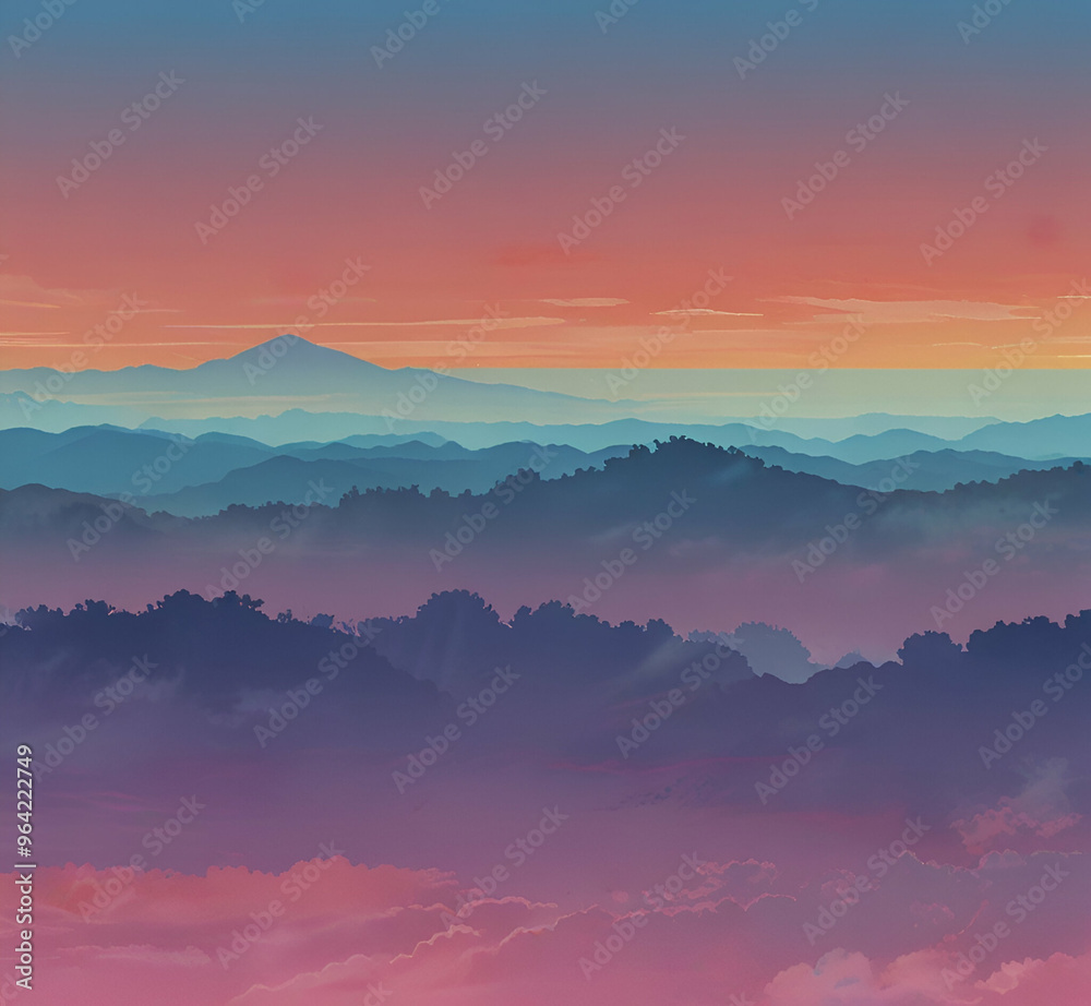 beautiful scene of morning clouds AI generative beautiful scene of morning clouds AI generative