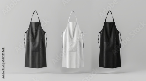 Blank black and white apron mockup