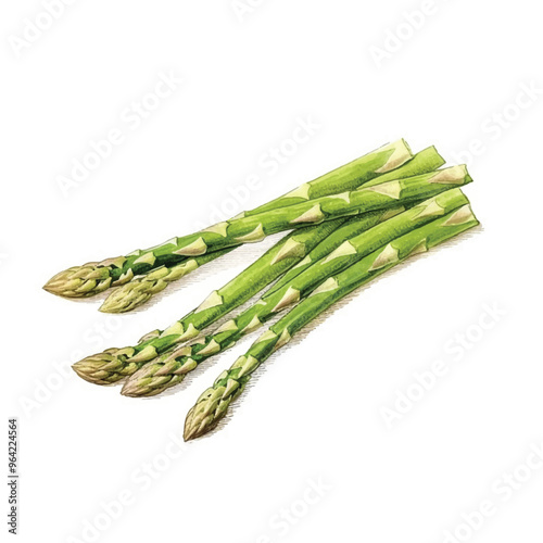 watercolor Asparagus isolated white background