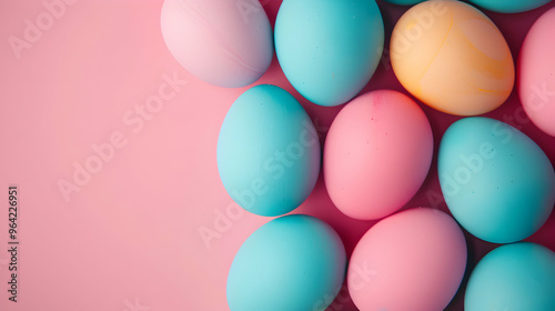 Wallpaper Mural Multi Colored Easter Eggs Pink Background Torontodigital.ca