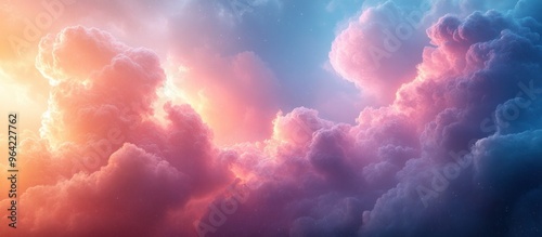 Dreamy Sky with Fluffy Clouds photo