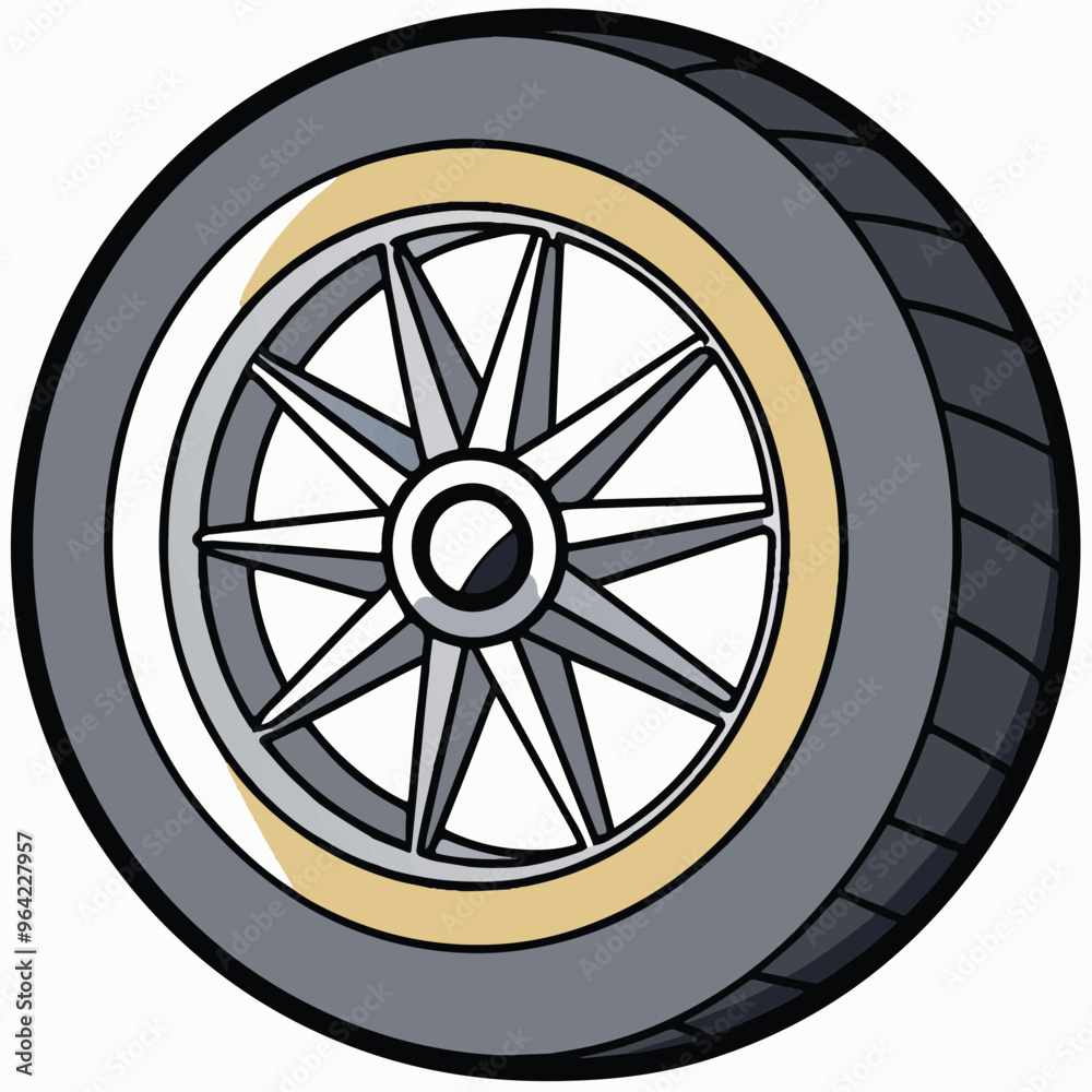 car wheel isolated on white
