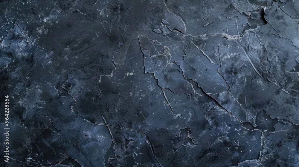A dark blue wall with a rough texture. The wall is covered in cracks and has a worn appearance A dark blue wall with a rough texture. The wall is covered in cracks and has a worn appearance