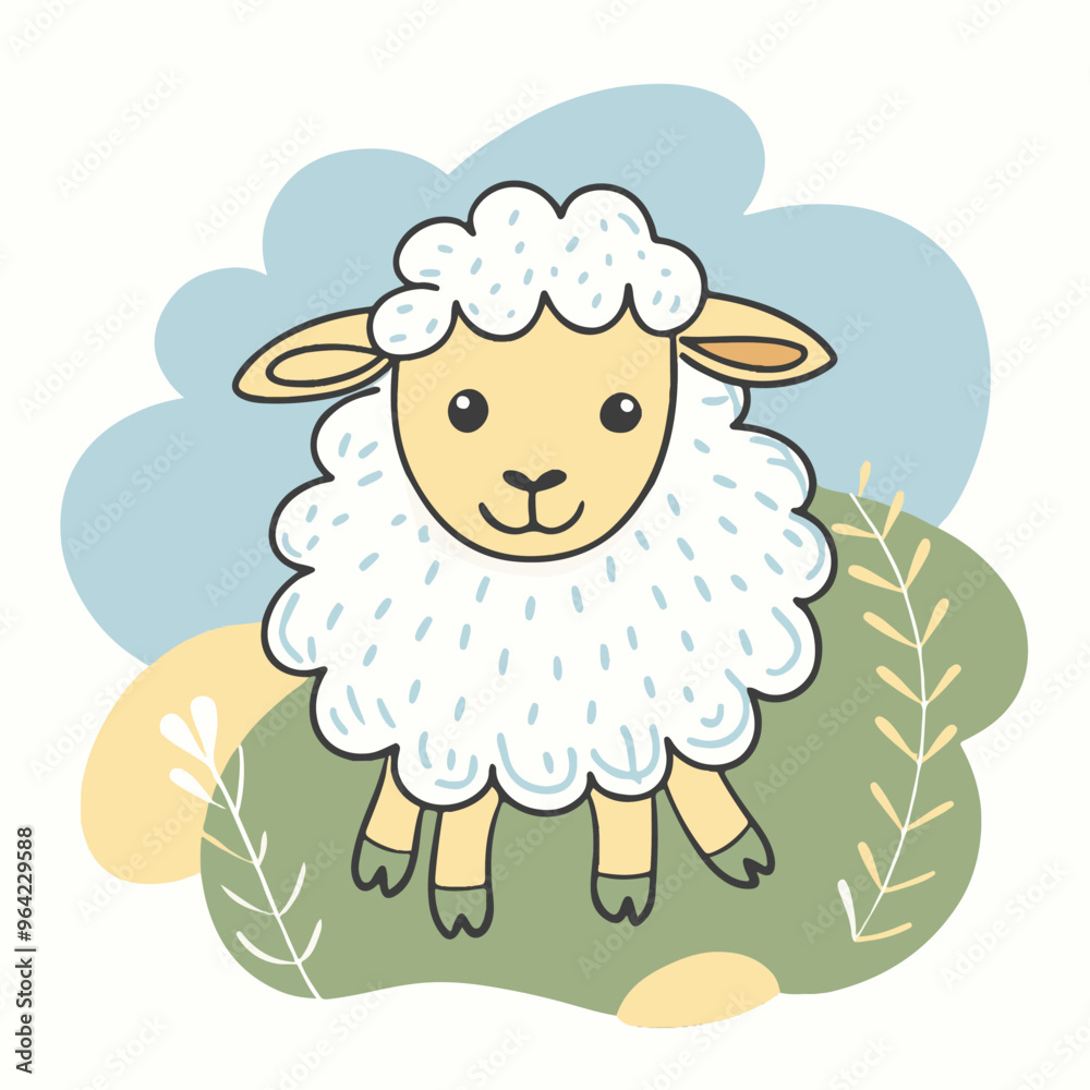 sheep with background sheep with background