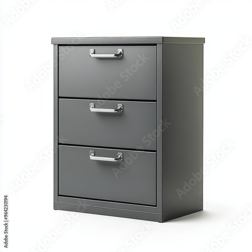 IKEA Grey Storage Unit with Metal Handles - Minimalist Design