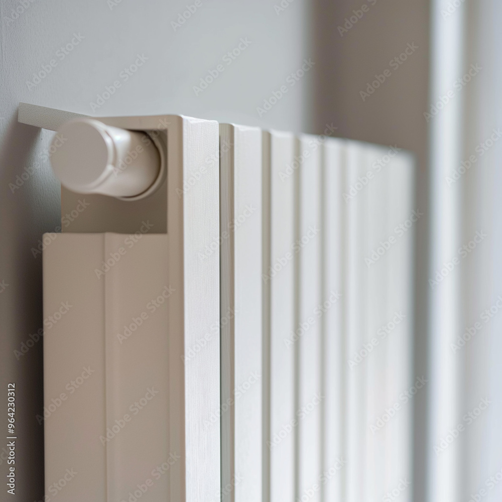 Modern White Radiator in Minimalist Interior Design Modern White Radiator in Minimalist Interior Design
