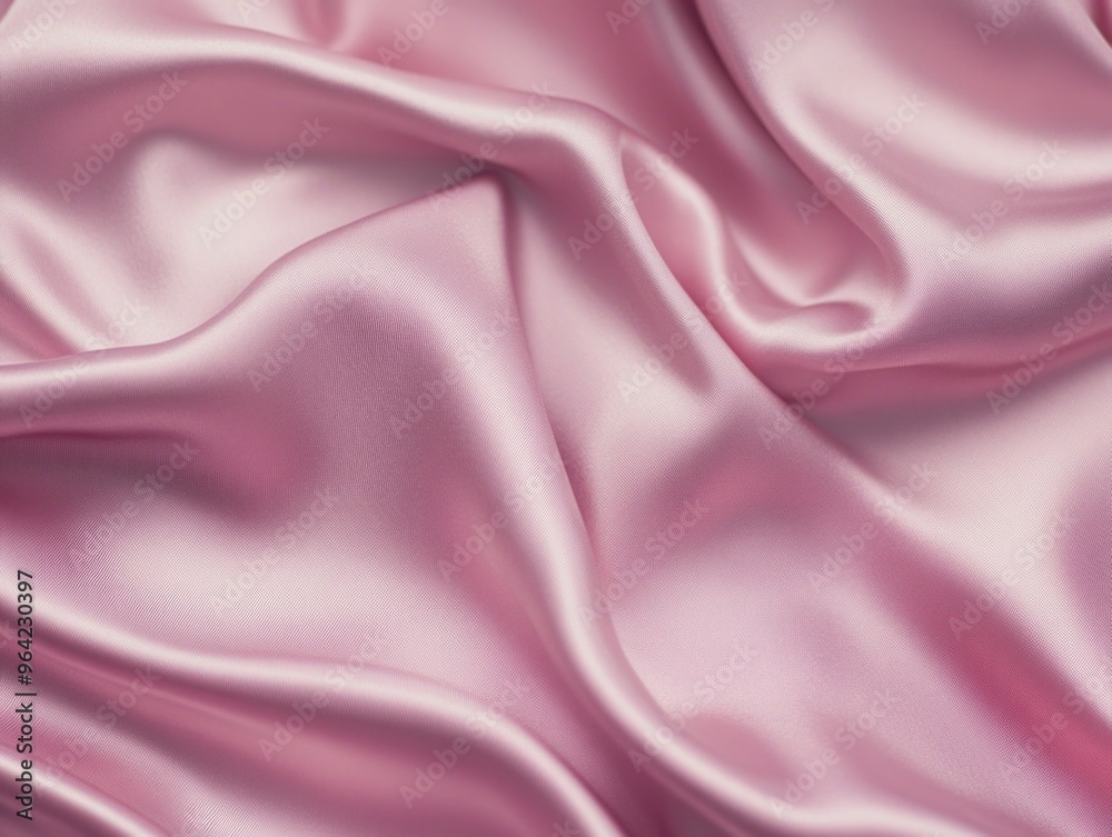 Fototapeta premium A pink fabric with a wave pattern. The fabric is soft and smooth to the touch. The color pink is dominant throughout the image, giving it a feminine and elegant feel