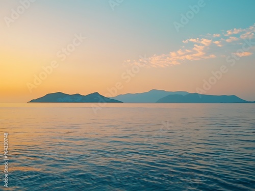 Wallpaper Mural Serene Sunset Over Tranquil Waters and Distant Islands Torontodigital.ca