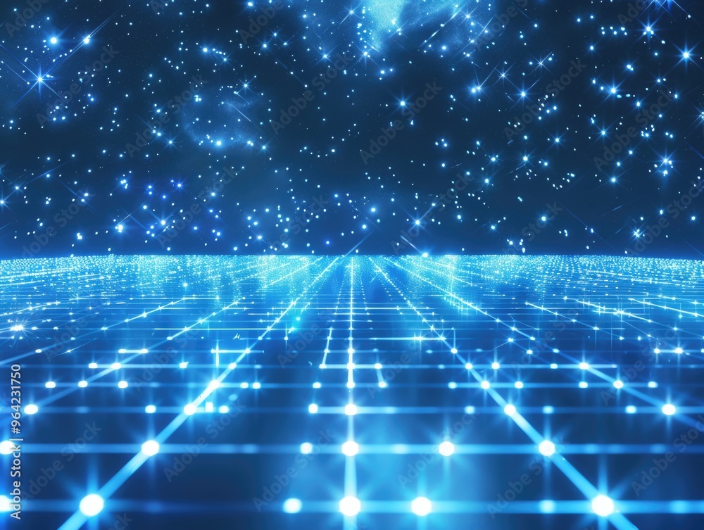 A blue background with a lot of stars. The stars are shining brightly and the background is very bright A blue background with a lot of stars. The stars are shining brightly and the background is very bright