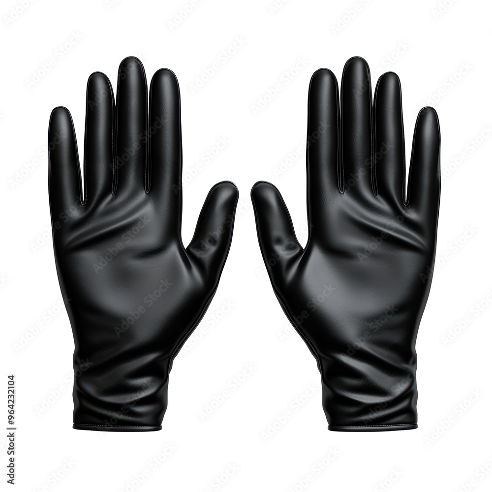 Obraz premium The gloves are black and made of leather