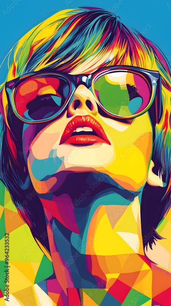 83. A person in a pop art style, vibrant expression 83. A person in a pop art style, vibrant expression
