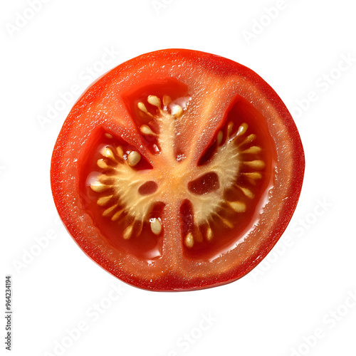 Wallpaper Mural Tomato slices on a white background showing fresh red juicy cut pieces of a ripe tomato highlighting their healthy and organic look. Torontodigital.ca