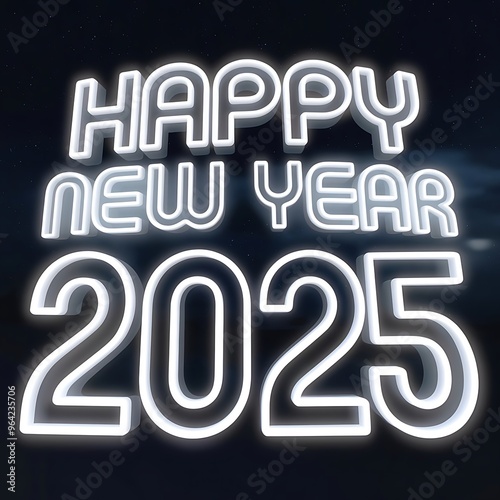 Happy New Year 2025 with Clean Lines