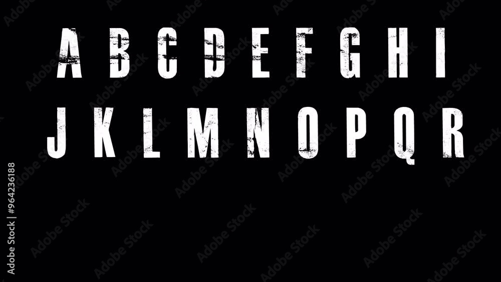 paint stroke Alphabet letters animation, English alphabet stylish animated on black background, alphabet flying a-z letter animation.