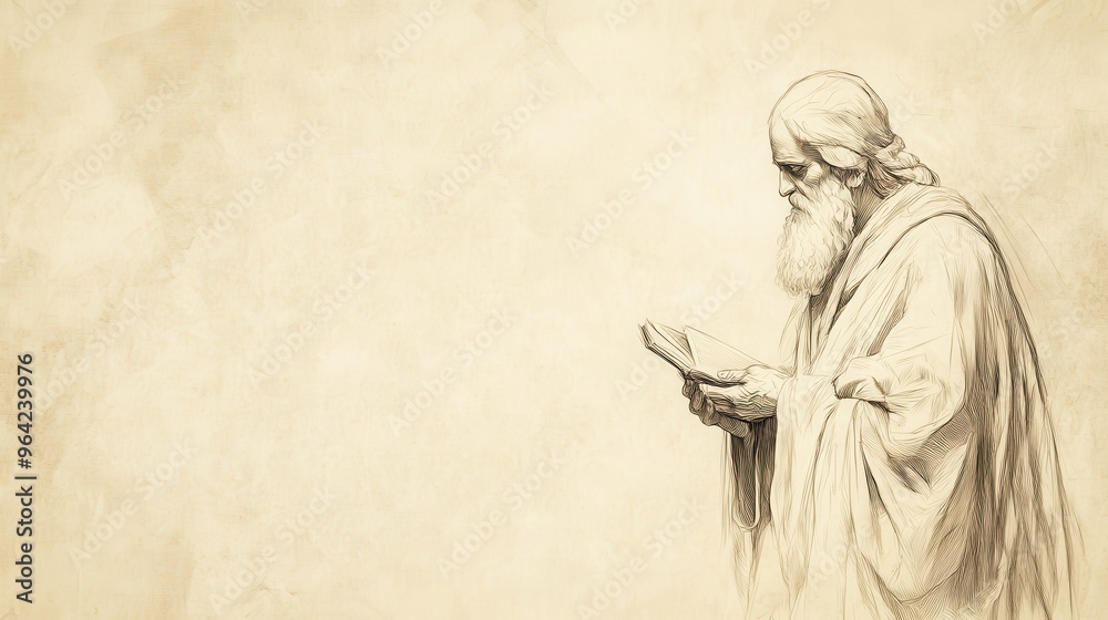 Fototapeta premium Biblical Illustration: The Anointed Delivering Comfort and Healing, A Message of Hope in Isaiah