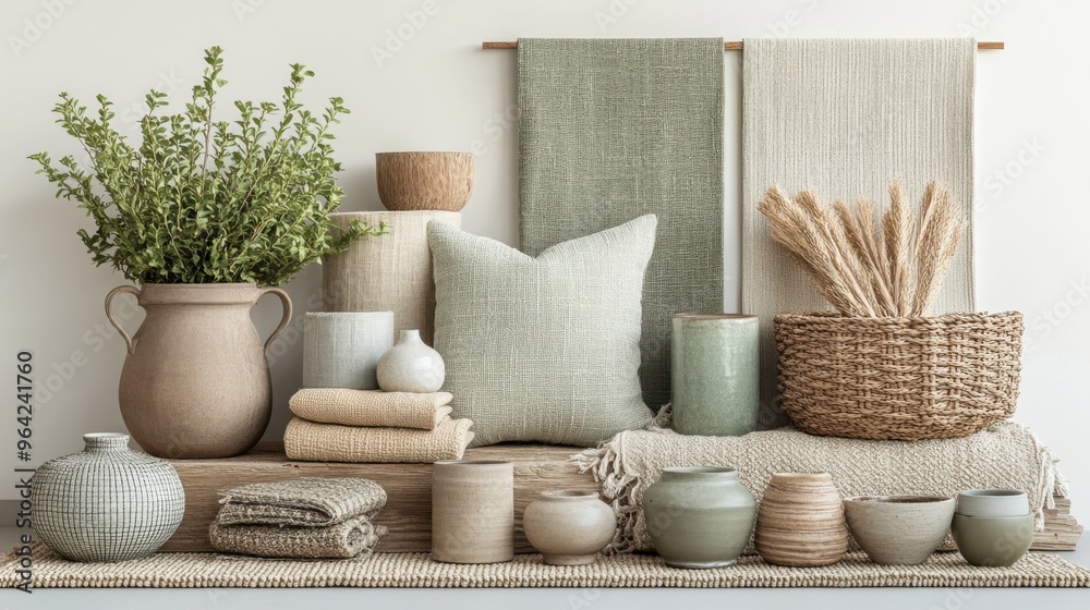 A comprehensive furniture mood board with a natural Southern theme A comprehensive furniture mood board with a natural Southern theme