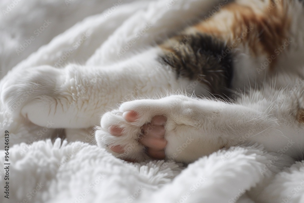 ai generative cat hand on blanket ai generative cat hand on blanket