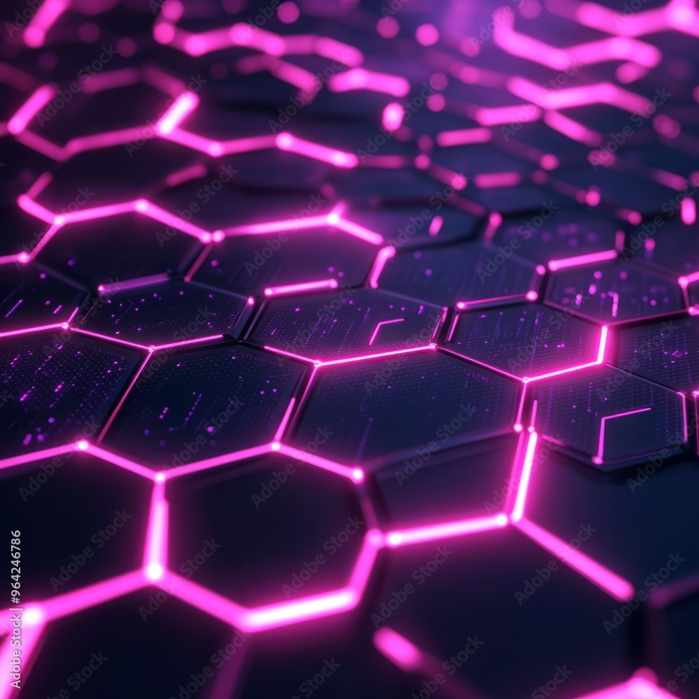 Glowing Neon Hex Grid: Futuristic Gaming Interface Background Glowing Neon Hex Grid: Futuristic Gaming Interface Background